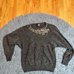 Vintage Raoul Gray Silk Angora Sweater Size M